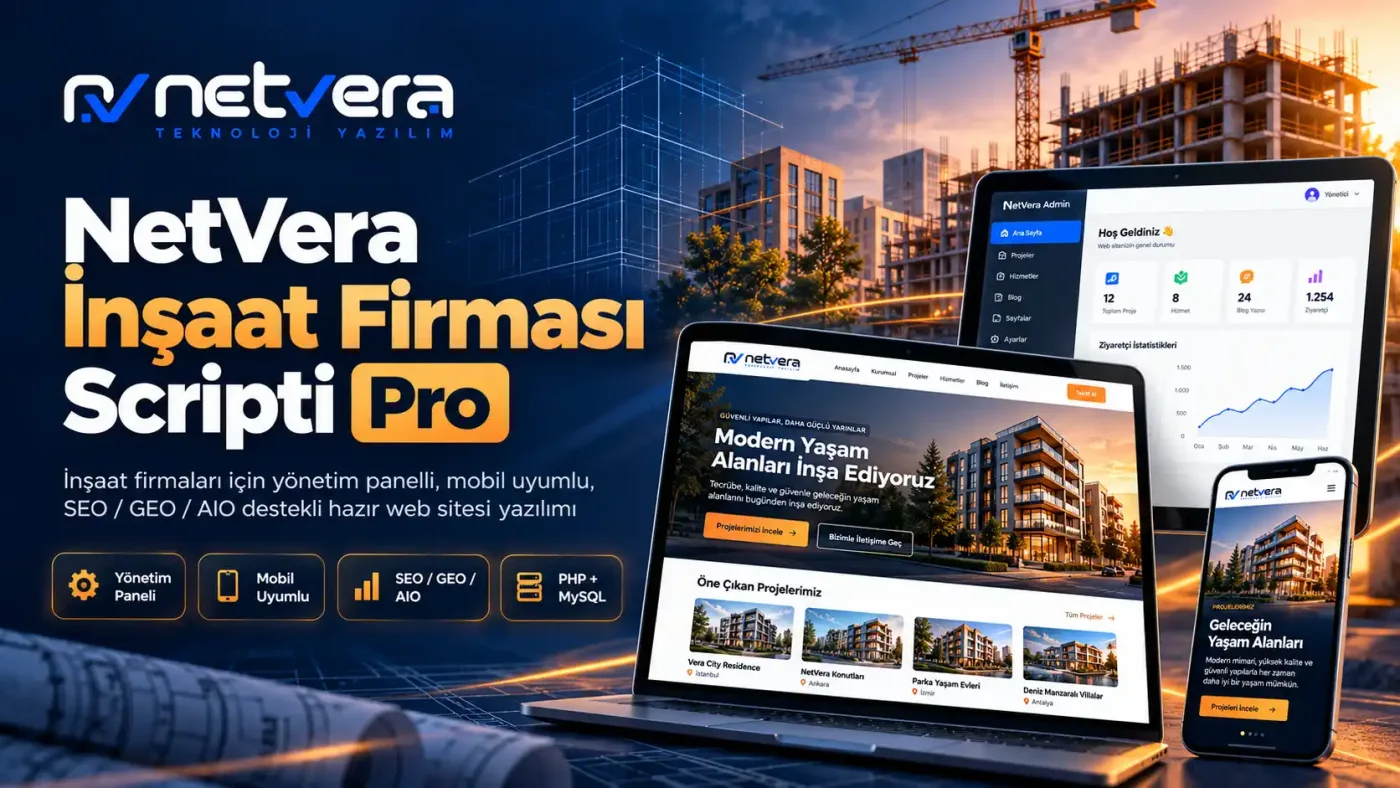 NetVera İnşaat Firması Script Yazılımı Pro kapak görseli